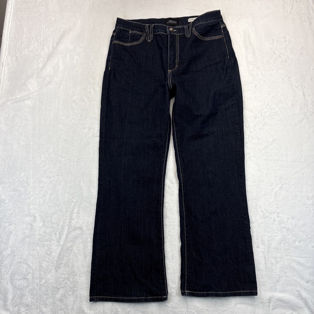 NYDJ Bootcut Jeans Dark Wash Embroidered Pockets Curvy Fit Women's 14P
